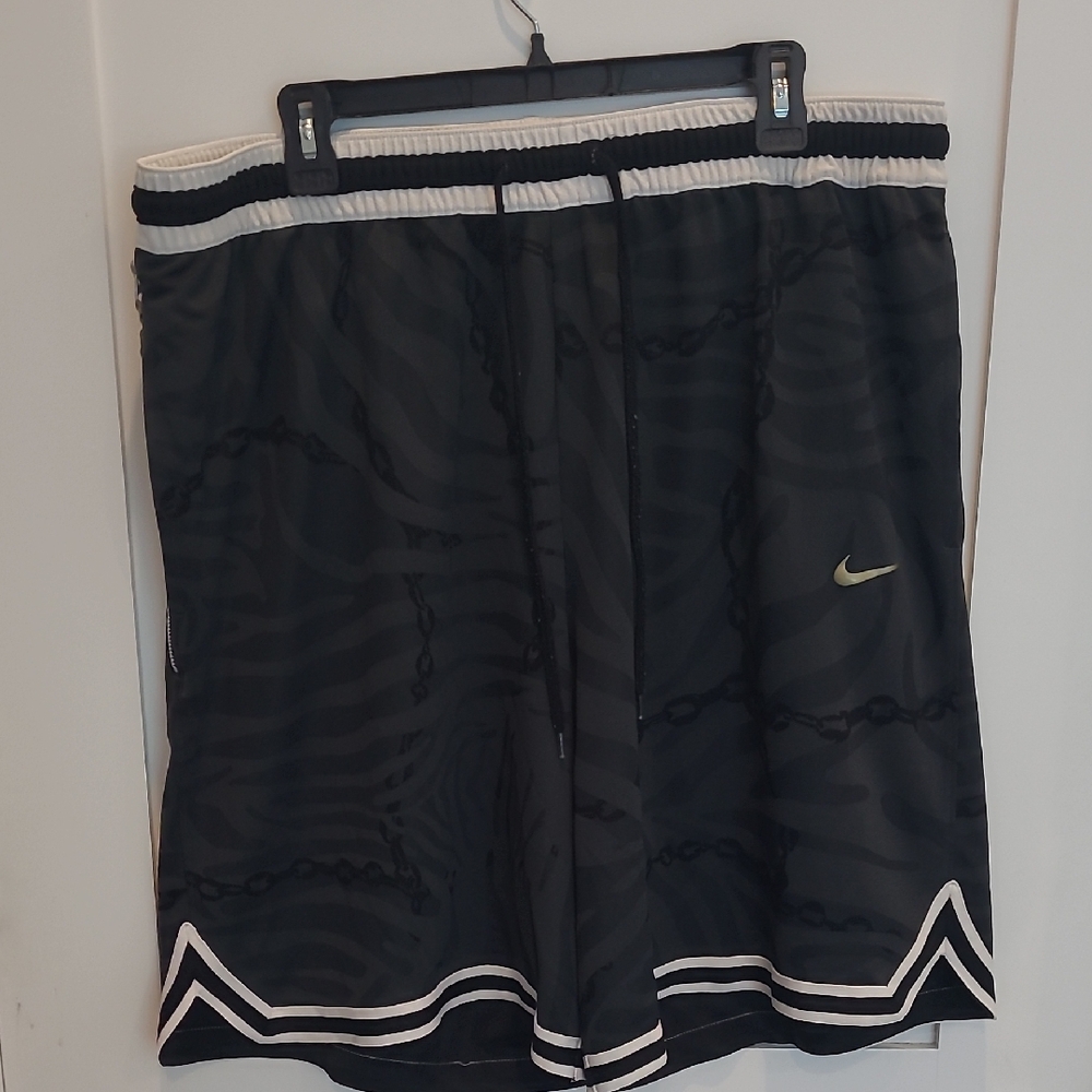 Nike Black and White Athletic Shorts with Chevron Design
